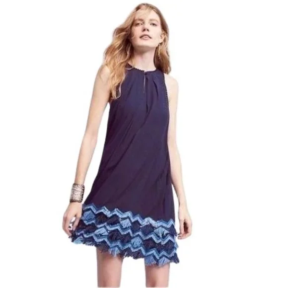 anthropologie purple fringe dress Anthropologie Linen Fringe Column Midi Dress In Purple Pattern - 71% Off